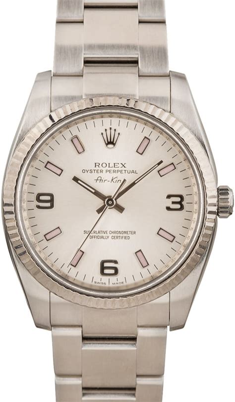white gold rolex air king